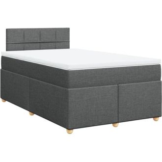 vidaXL Cama Box Spring Con Colch&oacute;n Tela Gris Oscuro 120x200 Cm Vidaxl