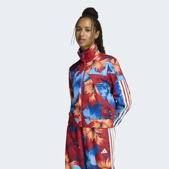adidas Trainingsjacke ADIDAS SPORTSWEAR ADIDAS X FARM RIO HOUSE OF TIRO TRACK, Damen, Gr. XS, light blau, tactile rot, cream wei&szlig;, Obermaterial: 70% Polyeste