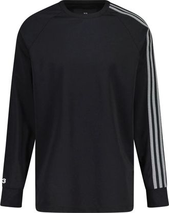 Yohji Yamamoto Logo Striped Longsleeve Loose Fit Shirt - Heren - Longsleeves - Zwart - 2XS - Tops
