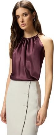 Pinko Pinko, Tops, Dames, Paars, S, Polyester, Carota Top Satin
