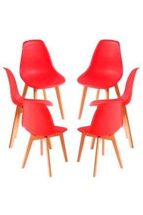 Regalos Miguel Packs Sillas Comedor - Pack 6 Sillas Kelen - Rojo
