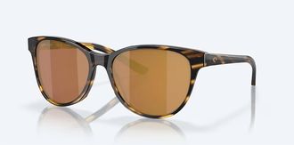 Costa Unisex Catherine Polarized Sunglasses In Tortoise Gold Mirror