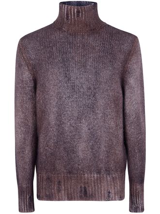 Avant Toi Sweater High Neck Hand Painted Cashmere And Silk