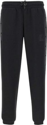 Emporio Armani Zwarte Joggerbroek met Logo Lettering - Heren - Sweatpants - Zwart - 3XL - Polyester - Broeken