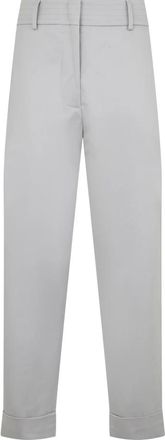 Moorer Sabrina Cropped Broeken - Dames - Vrijetijds broeken - Grijs - XS - Katoen - Broeken