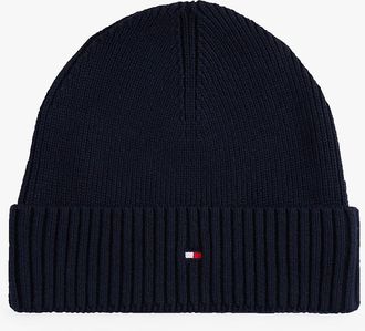 Tommy Hilfiger Mens Cotton-Cashmere Blend Beanie - Space Blue