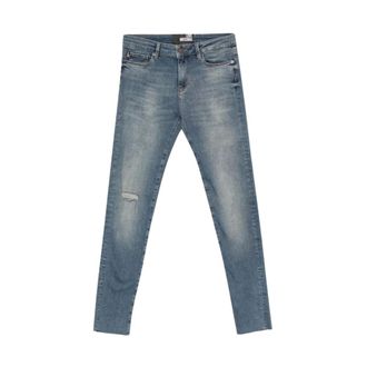 Love Moschino Dames, Jeans, Blauw, Maat: W28 Leer
