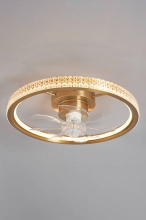 BHS Lyona LED Dimmable Fan Ceiling Light in Metallic Gold