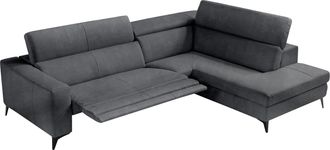 Egoitaliano Ecksofa »Edith, Designsofa mit hohem Sitzkomfort, L-Form« inkl. elektrischer Relaxfunktion und manuell verstellbaren Kopfteilen