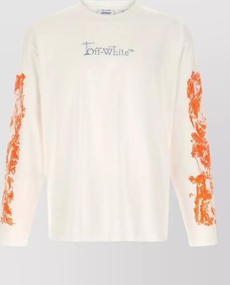 Off-white cotton long-sleeve t-shirt