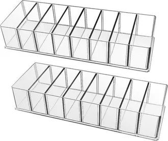 OEM Organizadores De Maquillaje, 2 Piezas, 8 Compartimentos, Acr&iacute;lico Transparente, Organizador De Labiales Transparente, Compacto