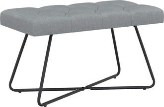 vidaXL Banco Con Tapicer&iacute;a Con Botones Gris Claro 80 X 40 X 46 Cm Tela Vidaxl
