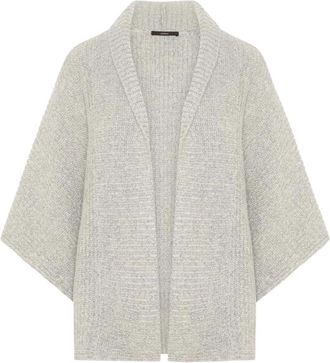 Windsor Kasjmier Gebreide Poncho - Dames - Ponchos - Grijs - ONE Size - Kasjmier - Jassen