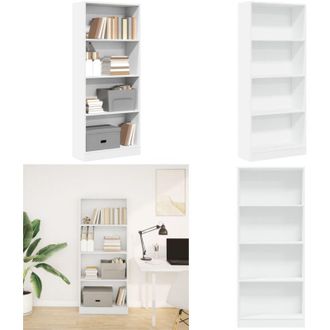 vidaXL Libreria Bianca 60x24x143 cm in Legno Multistrato - Libreria bianca - Libreria per casa