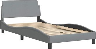 vidaXL Estructura De Cama Dover Tela Gris Claro 100x190 Cm Vidaxl