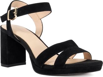 Dune London Ladies MANIFESTING Block Heel Sandals Size UK 5 Suede Smart Sandals