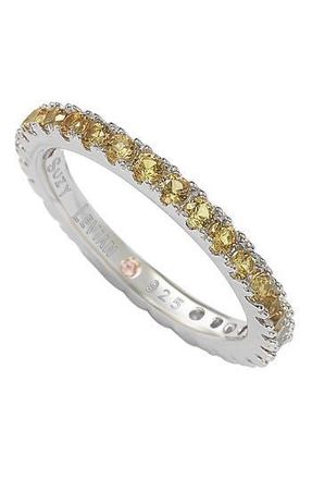 Suzy Levian Sterling Silver Yellow CZ Eternity Band Ring at Nordstrom Rack, Size 6.5