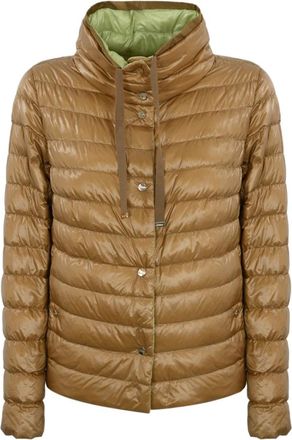 Herno Winter Jackets, female, Beige, Size: 2XL Lightweight Quilted Reversible Coat