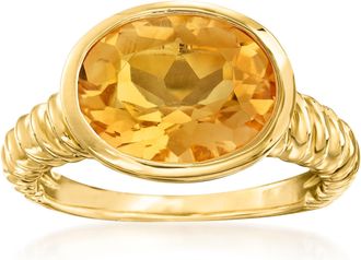 Ross-Simons Oval Citrine Ring in 18kt Gold Over Sterling