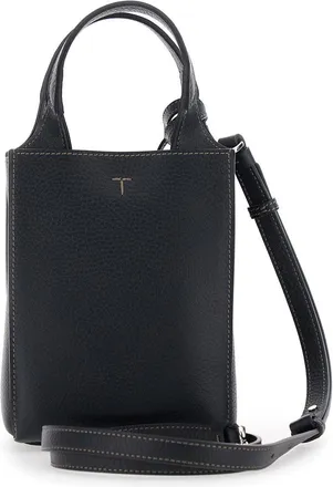 Tod's Womens Handbag Apa Microfiber Black Calf Handbags Hand Bags