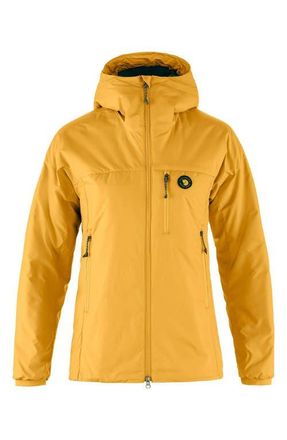 Fj&auml;llr&auml;ven Bergtagen 60 Water Resistant Insulated Jacket in Mustard Yellow-Mountain Blue at Nordstrom, Size Medium