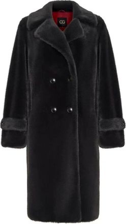 Cesare Gaspari Double-Buttoned Faux Fur Coat Miriam - Dames - Mantel - Grijs - M - Polyester - Jassen