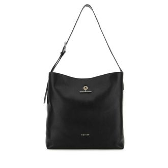 Alexander McQueen Black Leather Pendant Shopping Bag