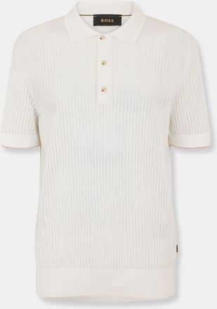 HUGO BOSS Mens Collared Neck Short Sleeve Polo Sweatshirt in White - Size Large