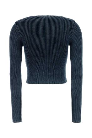 Diesel Womens Denim Blue Cotton M-Anchor T-Shirt 8at Exterior: Maglie