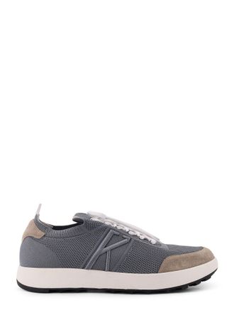Kiton Ciro Paone Low-Top Mesh Sneakers With Suede Profiles