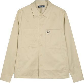 Fred Perry Logo-embroidered Cotton Overshirt - Ecru - XL