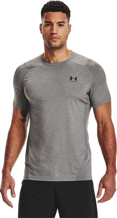 Under Armour Heren HeatGear Mesh Panel Fitted T-shirt (Carbon Heather)
