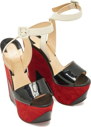 Christian Louboutin Sandali Tromploia con zeppa - Nero