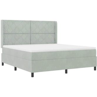 vidaXL Cama Tipo Box Spring Gris Claro 180 X 200 Cm Terciopelo Vidaxl