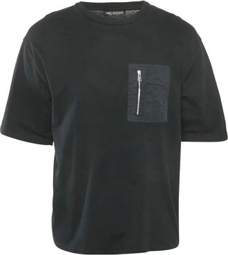 Neil Barrett T-shirt met verlaagde schouders - Zwart