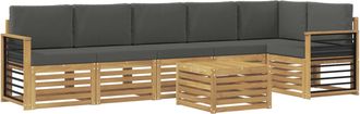 vidaXL Conjunto De Sof&aacute;s De Exterior 7 Uds. Blanco Y Antracita Vidaxl