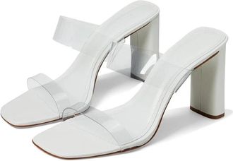 Schutz Schutz Ariella Sandals Womens White Slip-On Square Toe Block Heel HTAT950