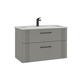 Habitat et Jardin Mobile Lavabo bari 85 V2 - 85 X 45 X 55 Cm - Cashmere Opaco