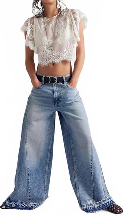Free People Apollo High Rise Wide Leg Jeans In Streamline