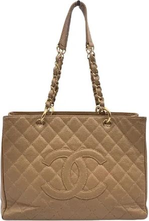 Chanel Pre-owned Leather totes - Dames - Vintage Shopper - Bruin - ONE Size - Leer - Vintage