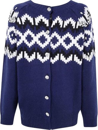 Blugirl Norvegian With Patch Knit Cardigan