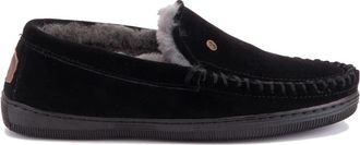 Warmbat Luxe Grizzly Suede Herensandaal - Heren - Loafers - Zwart - 41 EU - Wol - Schoenen
