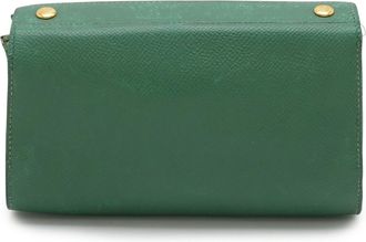 Herm&egrave;s Karo Green Courchevel Leather Pouch (Pre-Owned)