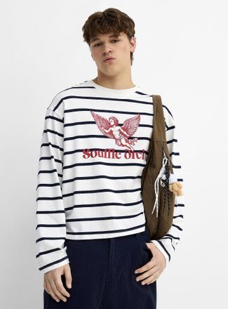 Djab Mens Striped graphic T-shirt