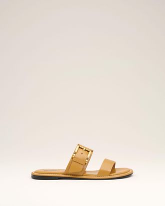 Ami Yellow Cow Leather Buckle Sandals Yellow - 36 - for Women