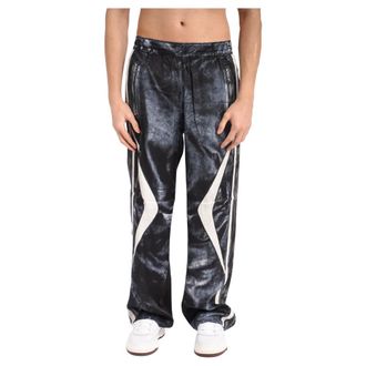 Diesel Leather Trousers, male, Black, Size: L P-Theck Bmcz Track Pants