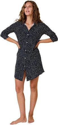 The Cats Pajamas Pima Knit Night Shirt Stripes Dots in Confetti Dot Navy at Nordstrom, Size X-Large