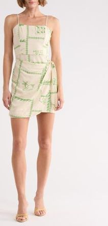 Dress To Square Neck Side Tie Minidress in Off White Rio at Nordstrom Rack, Size Xx-Small