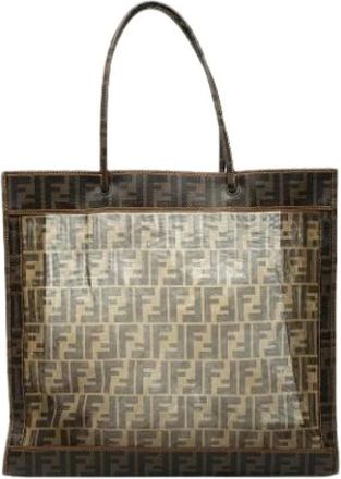 Fendi Pre-owned Tote Bags, female, Brown, Size: ONE SIZE Pre-owned Mesh Tote
