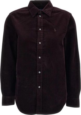 Polo Ralph Lauren Katoenen Corduroy Overhemd - Dames - Overhemden - Paars - L - Katoen - Overhemden